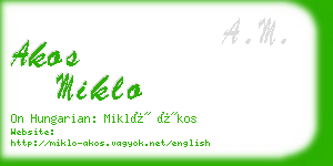 akos miklo business card